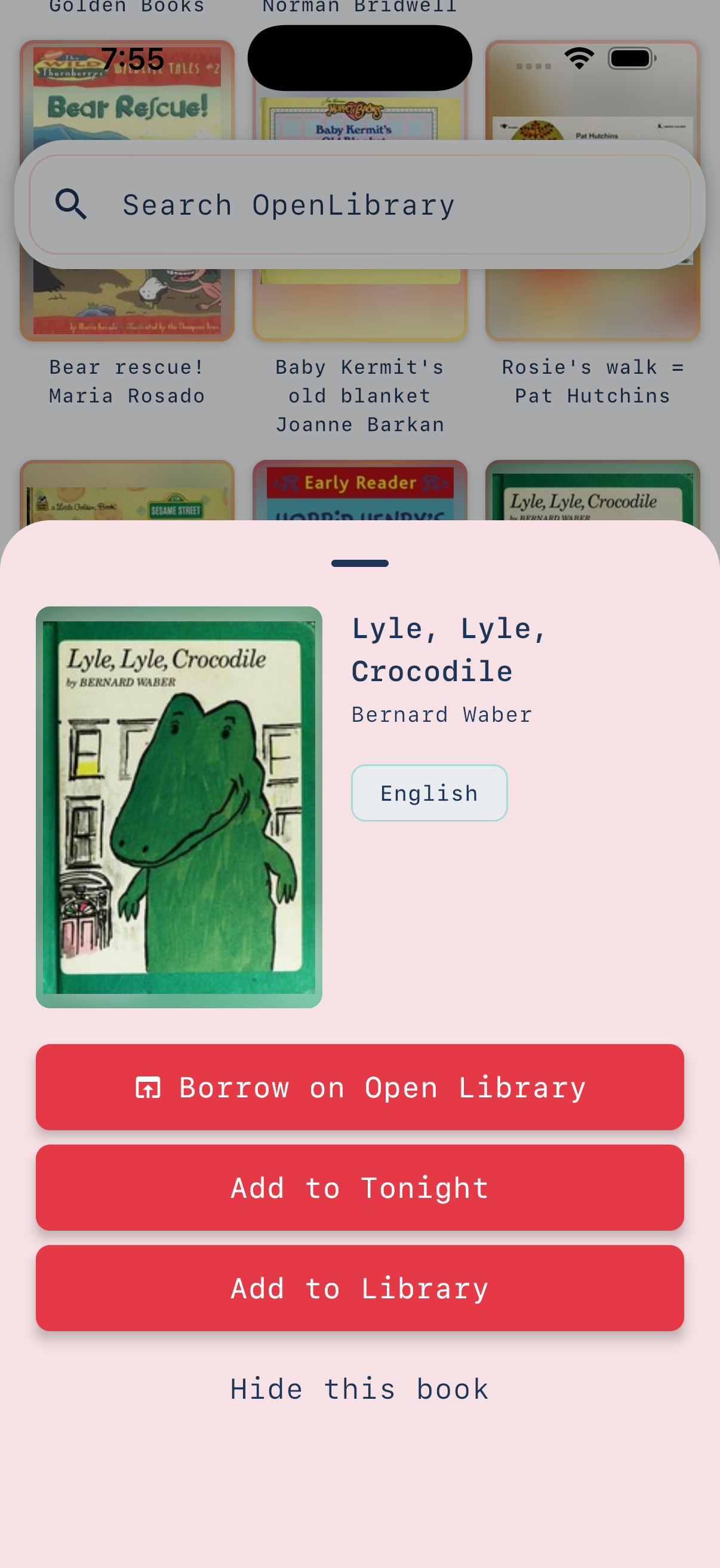 Book details in discover